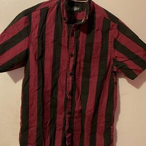 Eighty Eight Men's Striped Red and Black button down Shirt size S